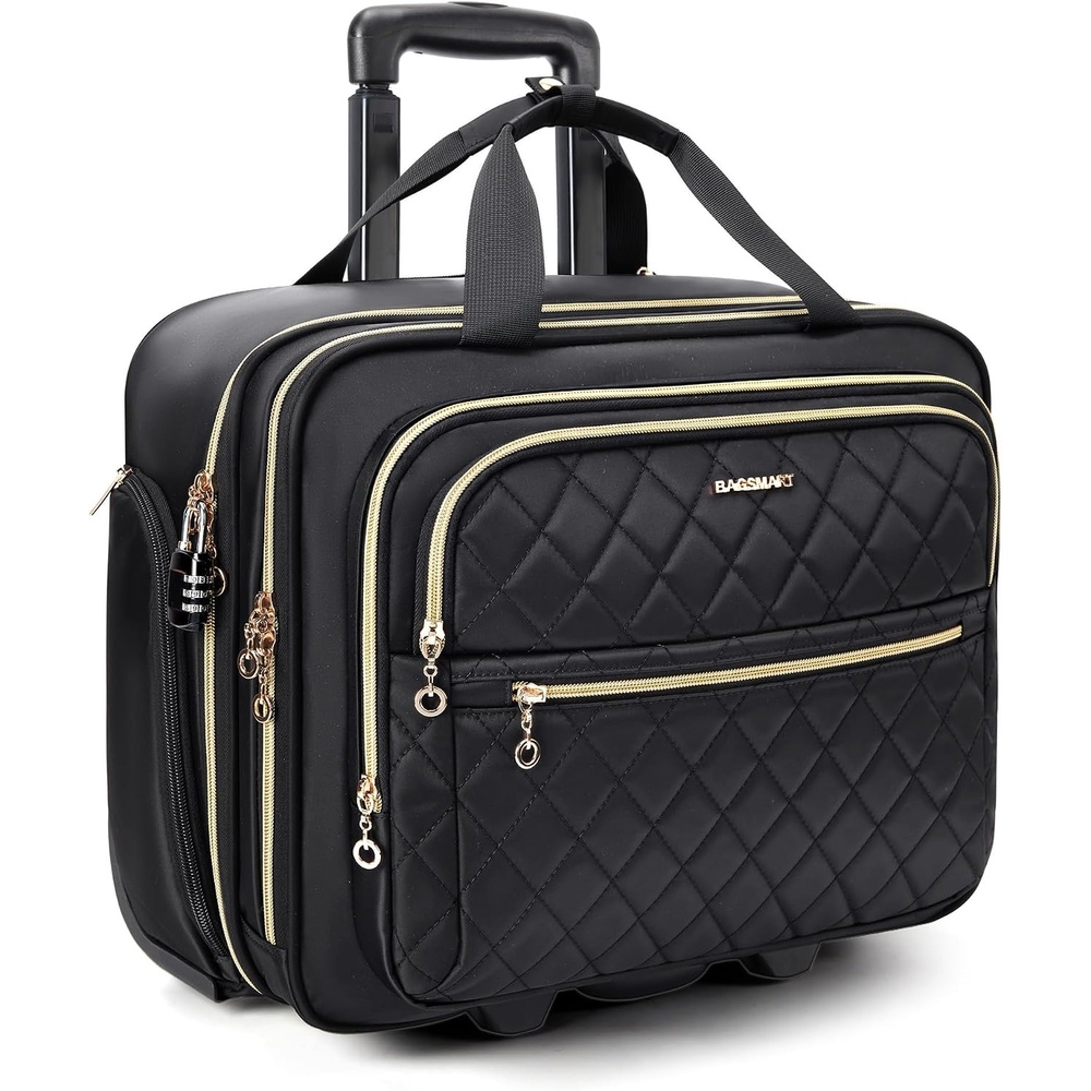 image:imageBAGSMART Womens Rolling Laptop Bag for 156 Inch Laptop Black