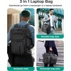 BAGSMART 3 In 1 Laptop Bag for Men, Computer Briefcase 17.3 Inch Laptop Water-Repellent Shoulder Bag, Computer Bag Business Travel Office, Black(Black)