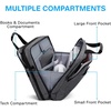 BAGSMART Laptop Bag, 15.6 Inch Briefcase Men, Lockable Computer Bag Work Bag, Water-Repellent Shoulder Messenger Bag Travel Office Business, Black(Dark Grey-17.3 Inch)