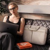 BAGSMART Laptop Bag, 15.6/17.3 Inch Briefcase for Women Large Laptop Case Computer Bag Office Travel Business, Black(Warm Gray)