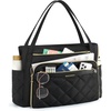 BAGSMART Teacher Tote Bag for Women 15.6in Quilted with Insulated Pocket & Nurse Bag Features (Brown)(Black)