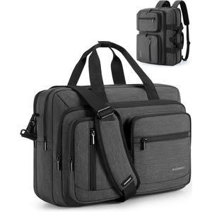 BAGSMART 3 In 1 Laptop Bag for Men, Computer Briefcase 17.3 Inch Laptop Water-Repellent Shoulder Bag, Computer Bag Business Travel Office, Black(Black)