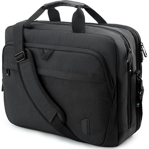 BAGSMART Laptop Bag, 15.6 Inch Briefcase Men, Lockable Computer Bag Work Bag, Water-Repellent Shoulder Messenger Bag Travel Office Business, Black(Black-17.3 Inch)