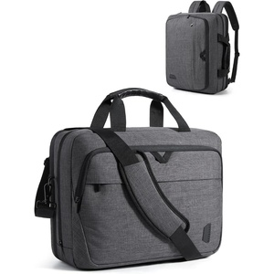 BAGSMART Laptop Bag, 15.6 Inch Briefcase Men, Lockable Computer Bag Work Bag, Water-Repellent Shoulder Messenger Bag Travel Office Business, Black(Gray-【3-in-1】)