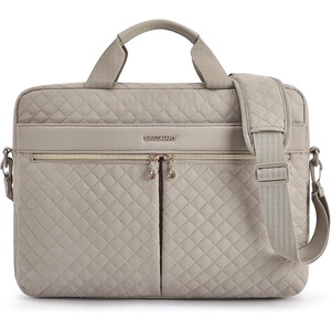 BAGSMART Laptop Bag, 15.6/17.3 Inch Briefcase for Women Large Laptop Case Computer Bag Office Travel Business, Black(Warm Gray)