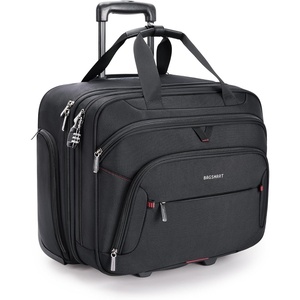 BAGSMART Rolling Laptop Bag, Briefcase with Wheels 17.3 Inch Laptop, Black(Black)