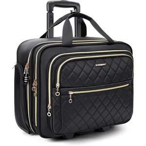 BAGSMART Women’s Rolling Laptop Bag for 15.6 Inch Laptop, Black