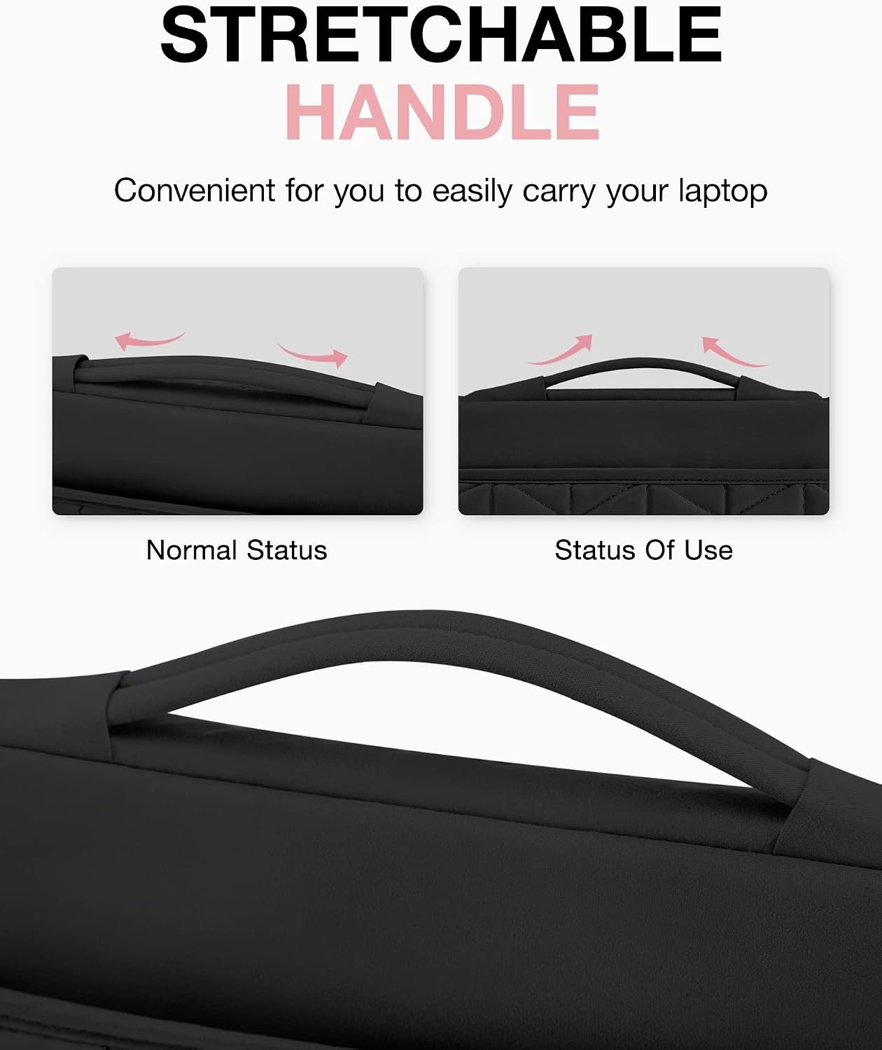 image:imageBAGSMART Laptop Case 1516 inch with Handle Laptop Bag Sleeve PaddedWith AccessoriesBlack