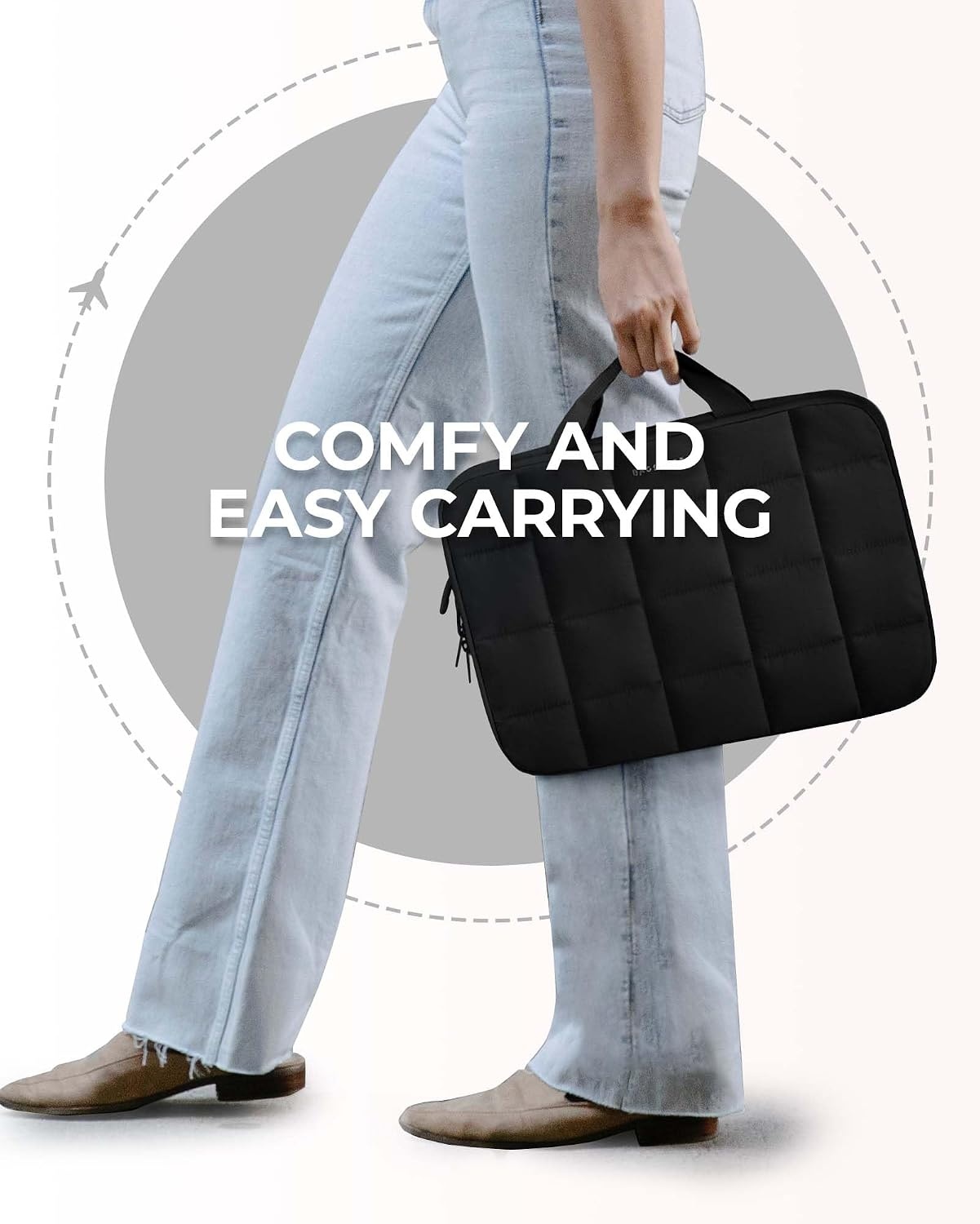 image:imageBAGSMART Laptop Case with Handle Puffy Laptop Sleeve Bag for WomenBlackhandheld