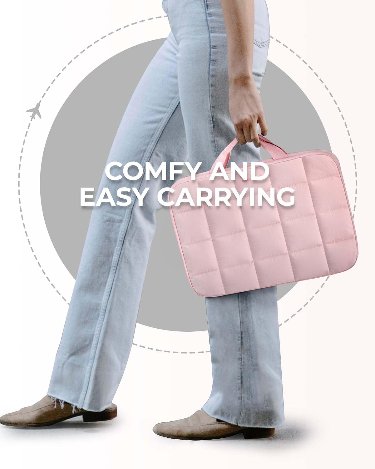 image:imageBAGSMART Laptop Case with Handle Puffy Laptop Sleeve Bag for WomenCoffee Brownhandheld