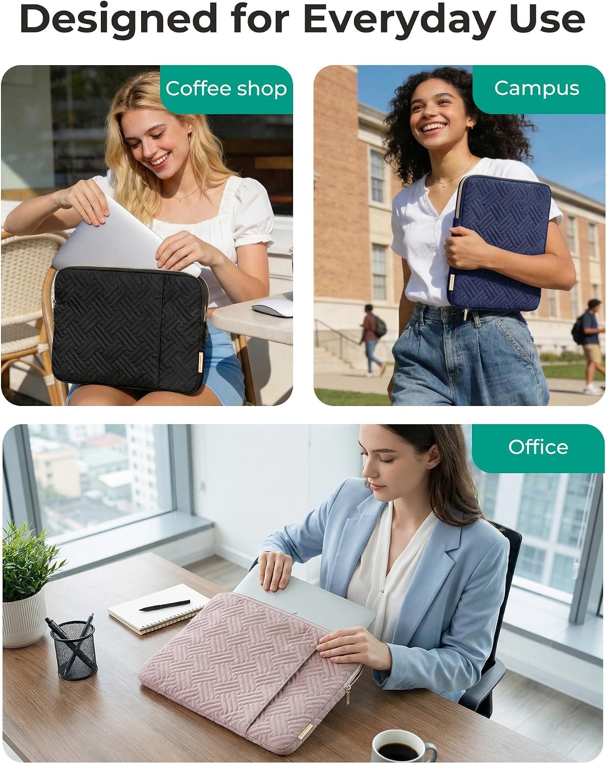 image:imageBAGSMART Lightweight Laptop Sleeve with Pocket Protective Laptop CaseWarm Tan