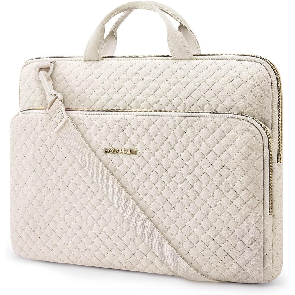 image:imageBAGSMART 13Inch Laptop Sleeve Black PolyesterBeigeShoulder Strap