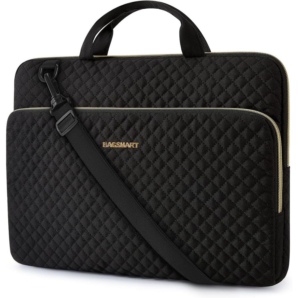 image:imageBAGSMART 13Inch Laptop Sleeve Black PolyesterBlackShoulder Strap