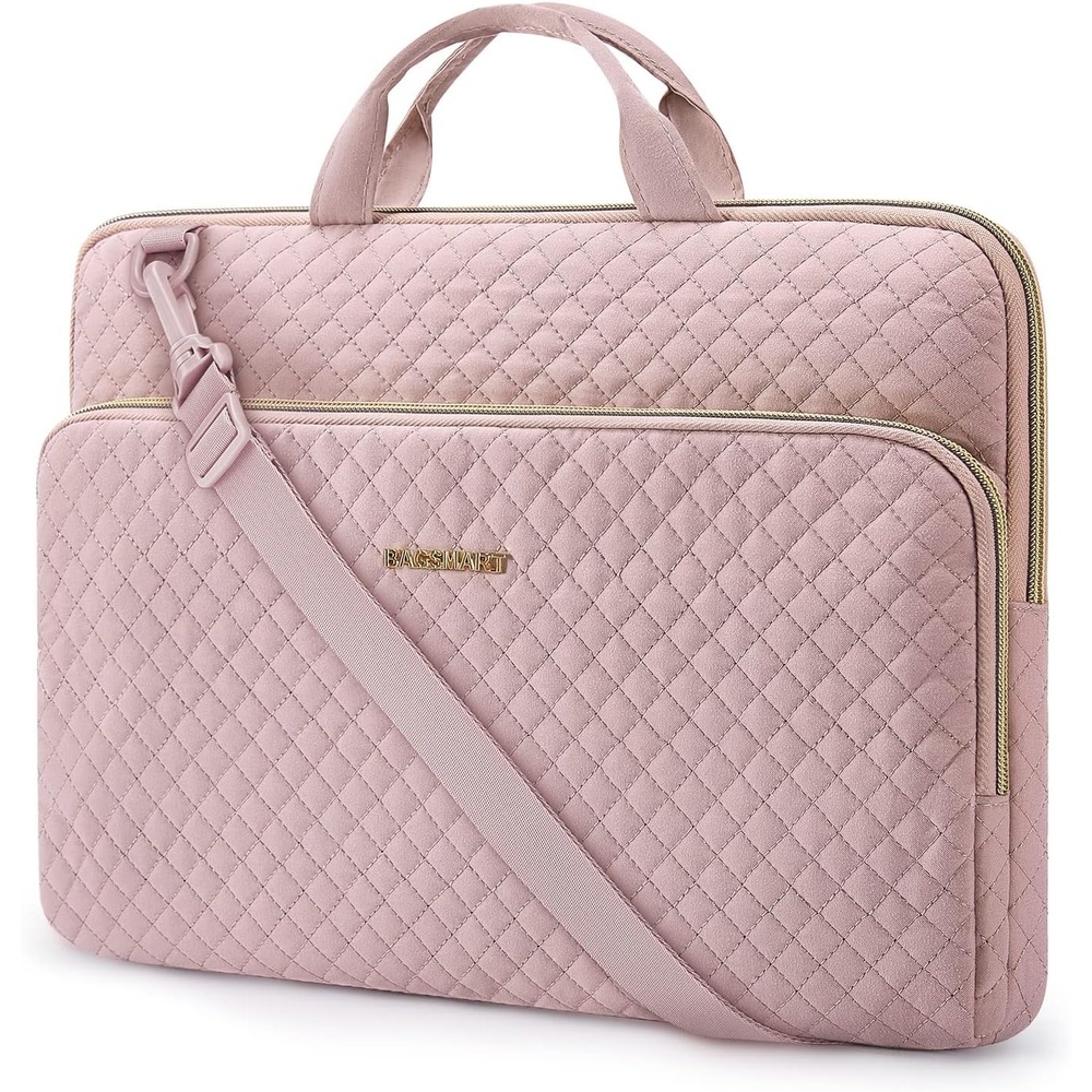 image:imageBAGSMART 13Inch Laptop Sleeve Black PolyesterPinkShoulder Strap