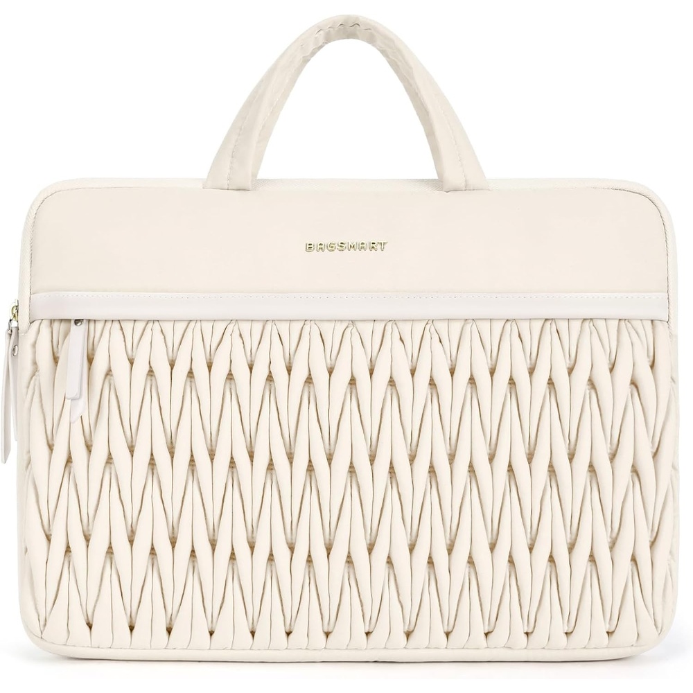 image:imageBAGSMART 15616 Inch Laptop Case Padded Laptop Bag Sleeve for MacBook ProBeige