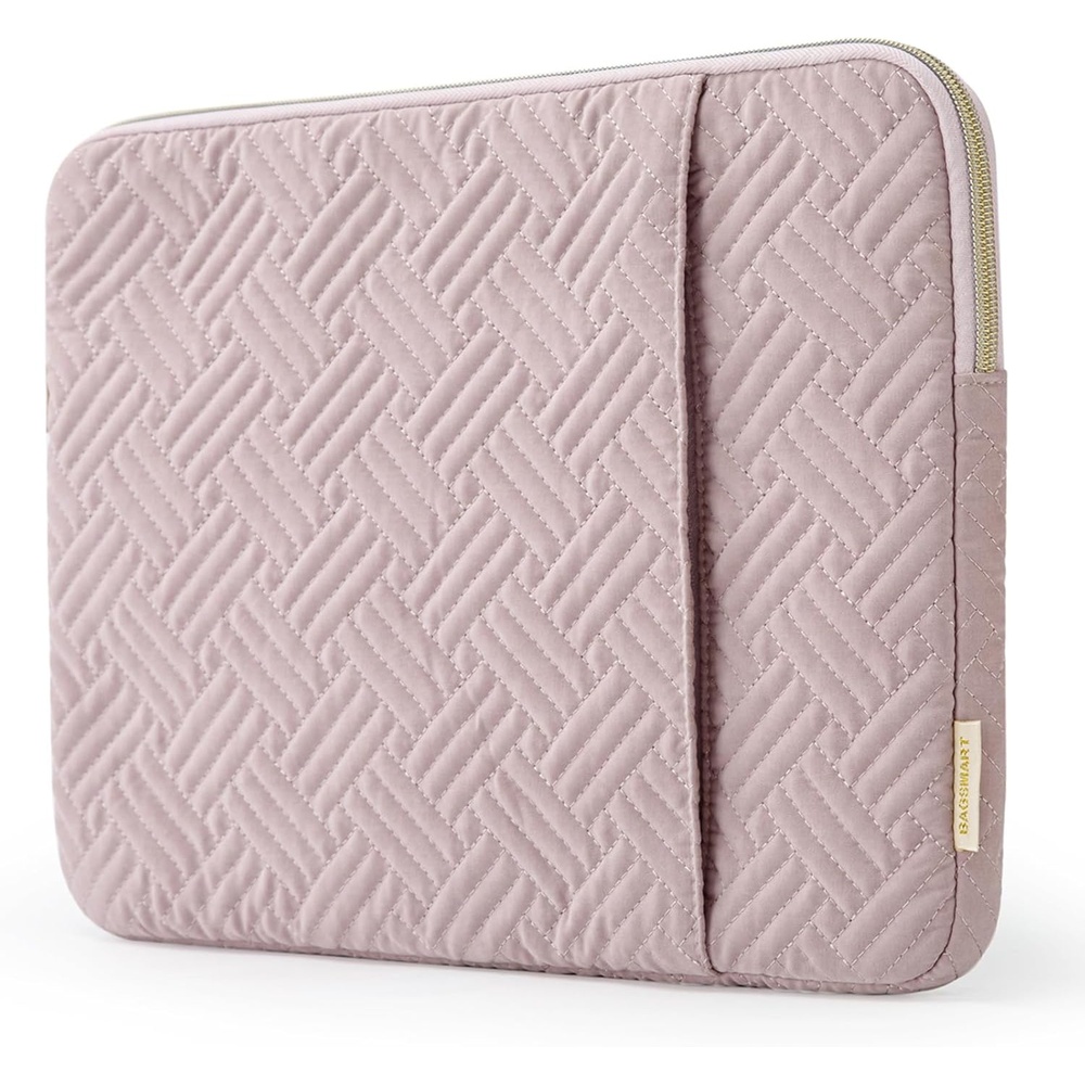 image:imageBAGSMART Lightweight Laptop Sleeve with Pocket Protective Laptop CaseBaby Pink