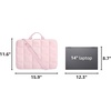 BAGSMART Laptop Case with Handle, Puffy Laptop Sleeve Bag for Women(Pink-shoulder Strap)