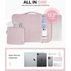 BAGSMART Laptop Sleeve Bag Compatible with MacBook Air/Pro, 13-13.3 inch Notebook, Pro 14 Inch, Air M2 13 Case Accessories Bag, Pink