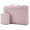 BAGSMART Laptop Case 15-16 inch with Handle, Laptop Bag Sleeve Padded(Pink)