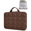 BAGSMART Laptop Case with Handle, Puffy Laptop Sleeve Bag for Women(Coffee Brown-hand-held)