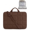 BAGSMART Laptop Case with Handle, Puffy Laptop Sleeve Bag for Women(Coffee Brown-shoulder Strap)