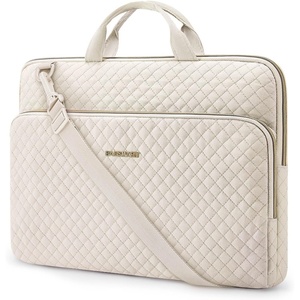 BAGSMART 13-Inch Laptop Sleeve, Black, Polyester(Beige-Shoulder Strap)
