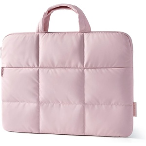 BAGSMART Laptop Sleeve 15-16 Inch Puffy Lightweight Protective Case(Baby Pink)
