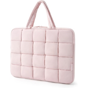 BAGSMART Laptop Sleeve 15-16 Inch Puffy Lightweight Protective Case(S-pink)