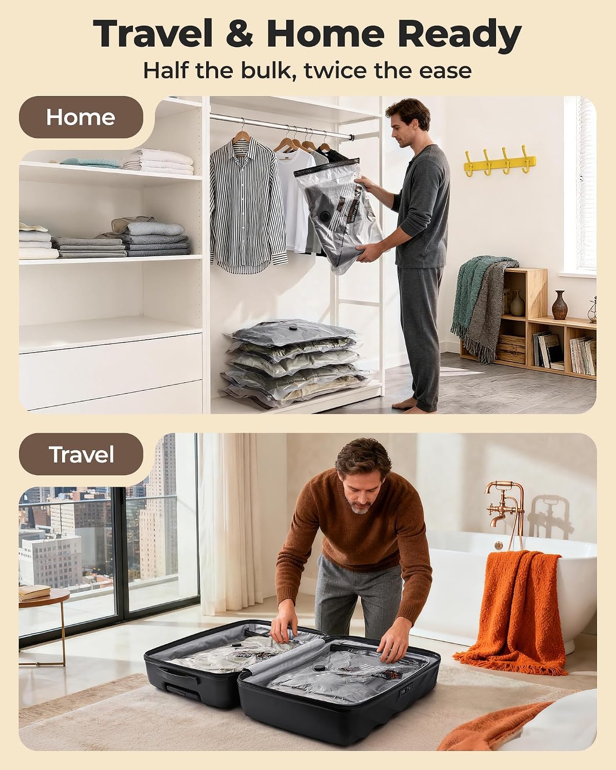 image:imageBAGSMART 18 Pack PAPE Travel Vacuum Bags with Wireless PumpeGray