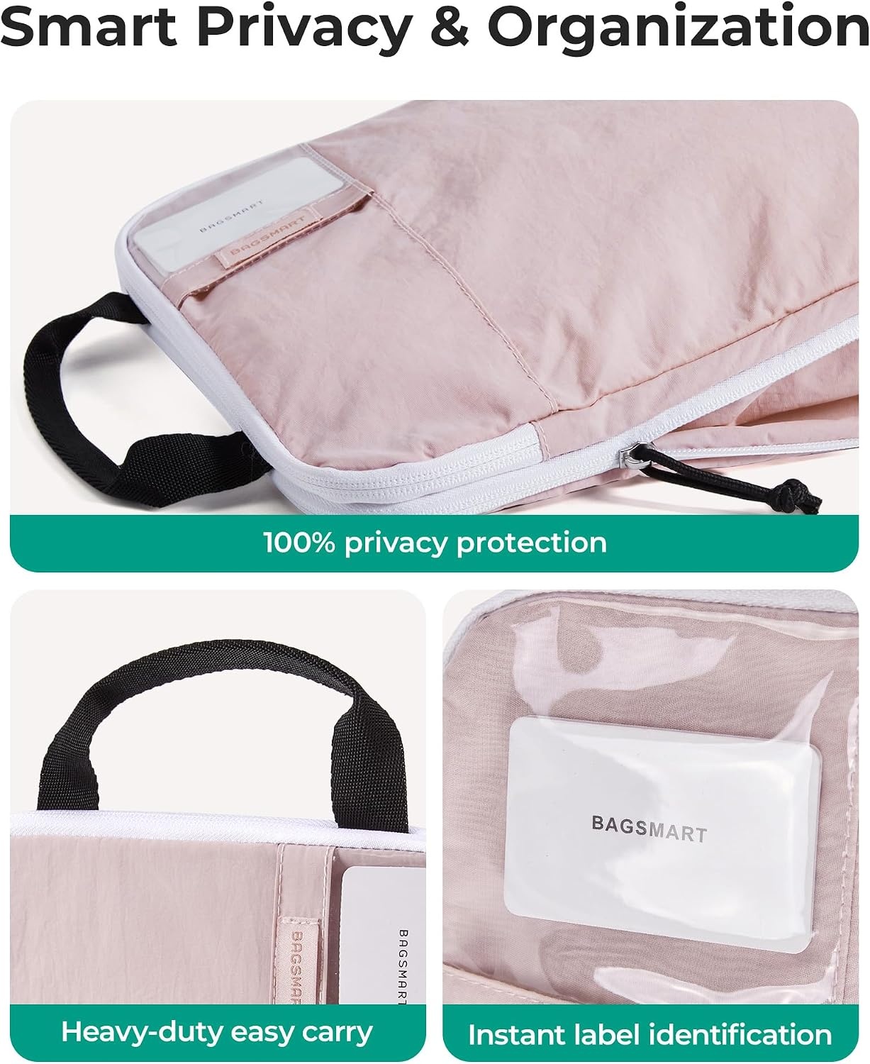 image:imageBAGSMART 6 Set Compression Packing Cubes with Fillable Neck PillowCrimson Purple