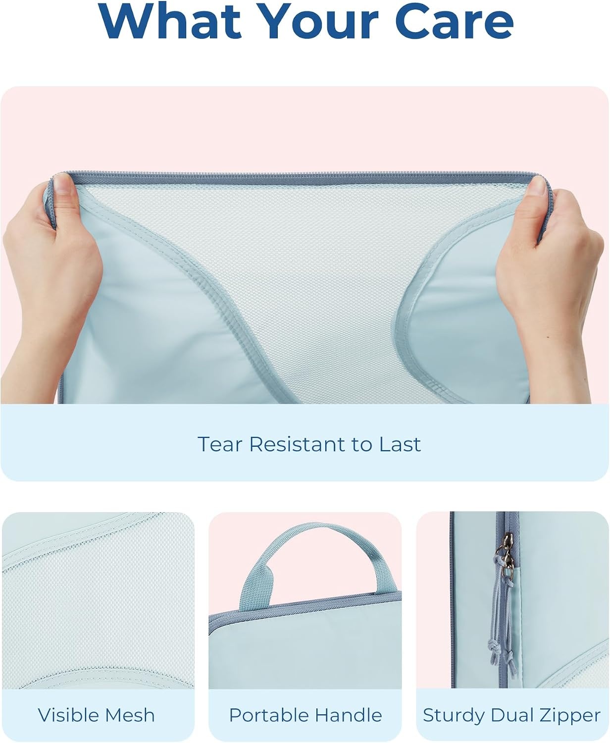 image:imageBAGSMART Compression Packing Cubes 6 Set Travel Packing Cubes for Suitcases Compression Suitcase Organizers with Shoe Bag