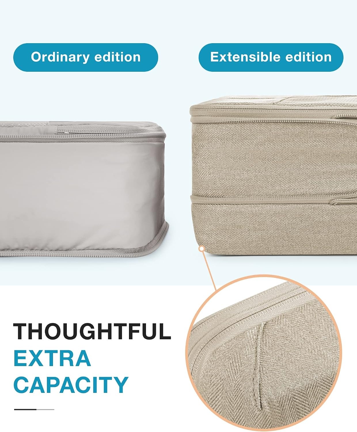image:imageBAGSMART Compression Packing Cubes for Travel 6 Set Luggage Organizer Bags02Khaki