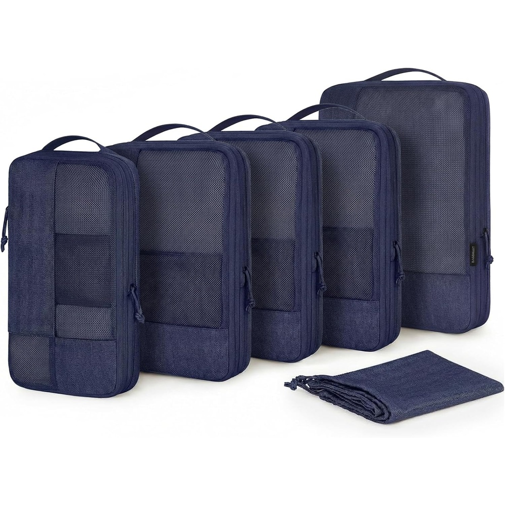 image:imageBAGSMART Compression Packing Cubes for Travel 6 Set Luggage Organizer BagsNavy Blue