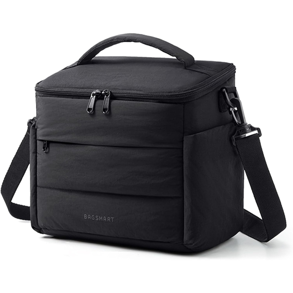 image:imageBAGSMART Lunch Box for Women Cute Quilted Insulated Lunch Bag SlopedlidBlack