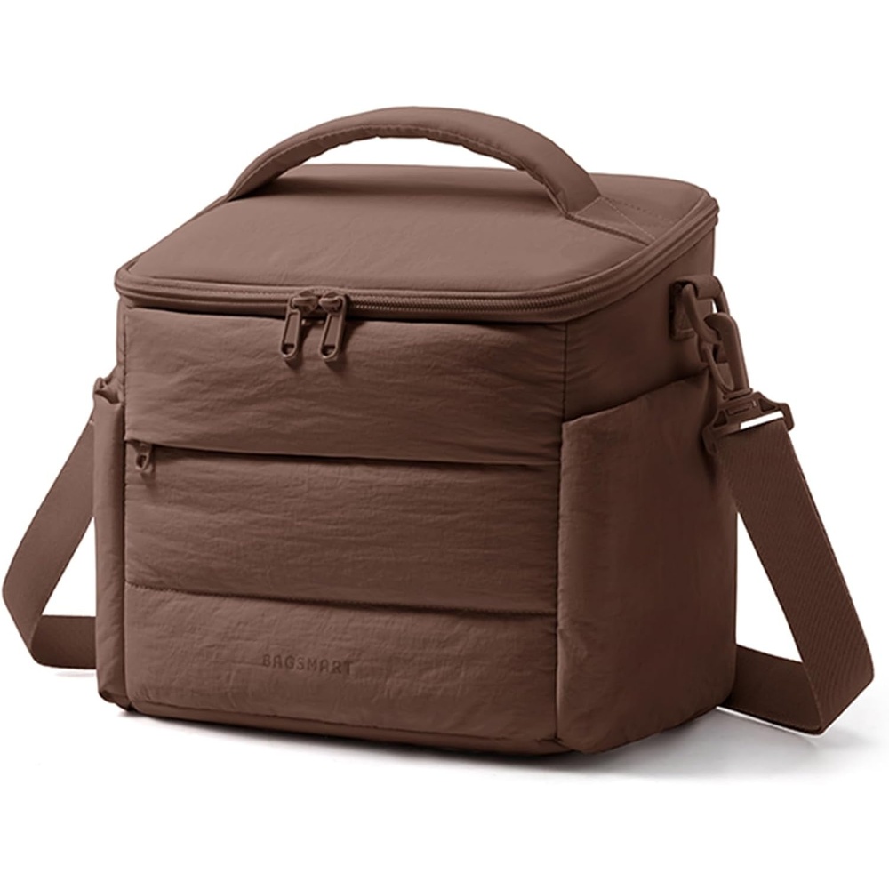 image:imageBAGSMART Lunch Box for Women Cute Quilted Insulated Lunch Bag SlopedlidCoffee Brown