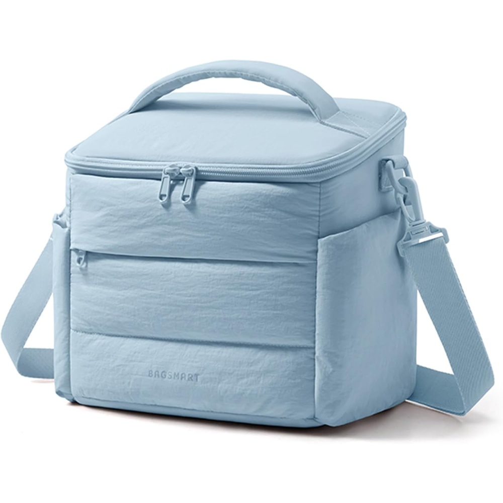 image:imageBAGSMART Lunch Box for Women Cute Quilted Insulated Lunch Bag SlopedlidDawn Blue