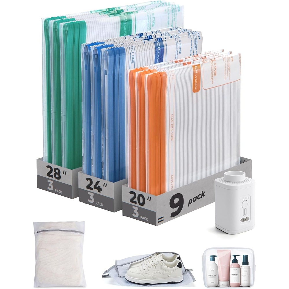 image:imageBAGSMART Travel Vacuum Bags with Rechargeable Electric Pump 18PC KitMulticolorTravel Size
