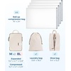 BAGSMART 8 Pcs Compression Packing Cubes, Travel Packing Cubes with 4 Pack Vacuum Storage Bags for Women, Travel Essentials, Hand-rolled Space Saver Bags, Beige