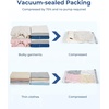 BAGSMART 8 Pcs Compression Packing Cubes, Travel Packing Cubes with 4 Pack Vacuum Storage Bags for Women, Travel Essentials, Hand-rolled Space Saver Bags, Light Blue