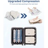 BAGSMART 8 Pcs Compression Packing Cubes, Travel Packing Cubes with 4 Pack Vacuum Storage Bags for Women, Travel Essentials, Hand-rolled Space Saver Bags, Black