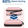 BAGSMART Compression Packing Cubes, Lightweight Travel Essentials(Baby Pink)