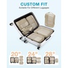 BAGSMART Compression Packing Cubes for Travel, 6 Set Luggage Organizer Bags(02-Khaki)