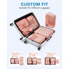 BAGSMART Compression Packing Cubes for Travel, 6 Set Luggage Organizer Bags(Orange)