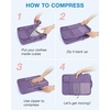 BAGSMART Compression Packing Cubes for Travel, 6 Set Luggage Organizer Bags(Violet)