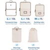 BAGSMART Hanging Packing Cubes for Travel, 6 Set Clear Waterproof Packing Cubes for Suitcases, Storage Organizer for Hanging Closet with Zipper, Handles and Hook Sky Blue