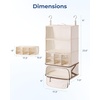 BAGSMART Hanging Packing Cubes for Travel, Hanging Shelves for Suitcases Organizers, Wet Dry Bags 5 Pack, Travel Bags Reusable for Swimsuits (Beige)(Candy Pink)