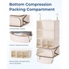 BAGSMART Hanging Packing Cubes for Travel, Hanging Shelves for Suitcases Organizers, Wet Dry Bags 5 Pack, Travel Bags Reusable for Swimsuits (Beige)(Candy Pink)