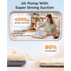 BAGSMART Vacuum Seal Storage Bags for Clothing Travel, 18 Pack Travel Essentials Bundle includes Laundry Bag & Waterproof Shoe Bag & TSA Approved Toiletry Bag, Hand Pump Included(Gray)