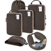 BAGSMART 6 Set Compression Packing Cubes with Fillable Neck Pillow(Grey)