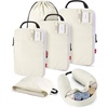 BAGSMART 6 Set Compression Packing Cubes with Fillable Neck Pillow(Light Beige)